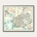 Sorø Amt 1900 - Historisk kort - 72×60 cm – billede 1