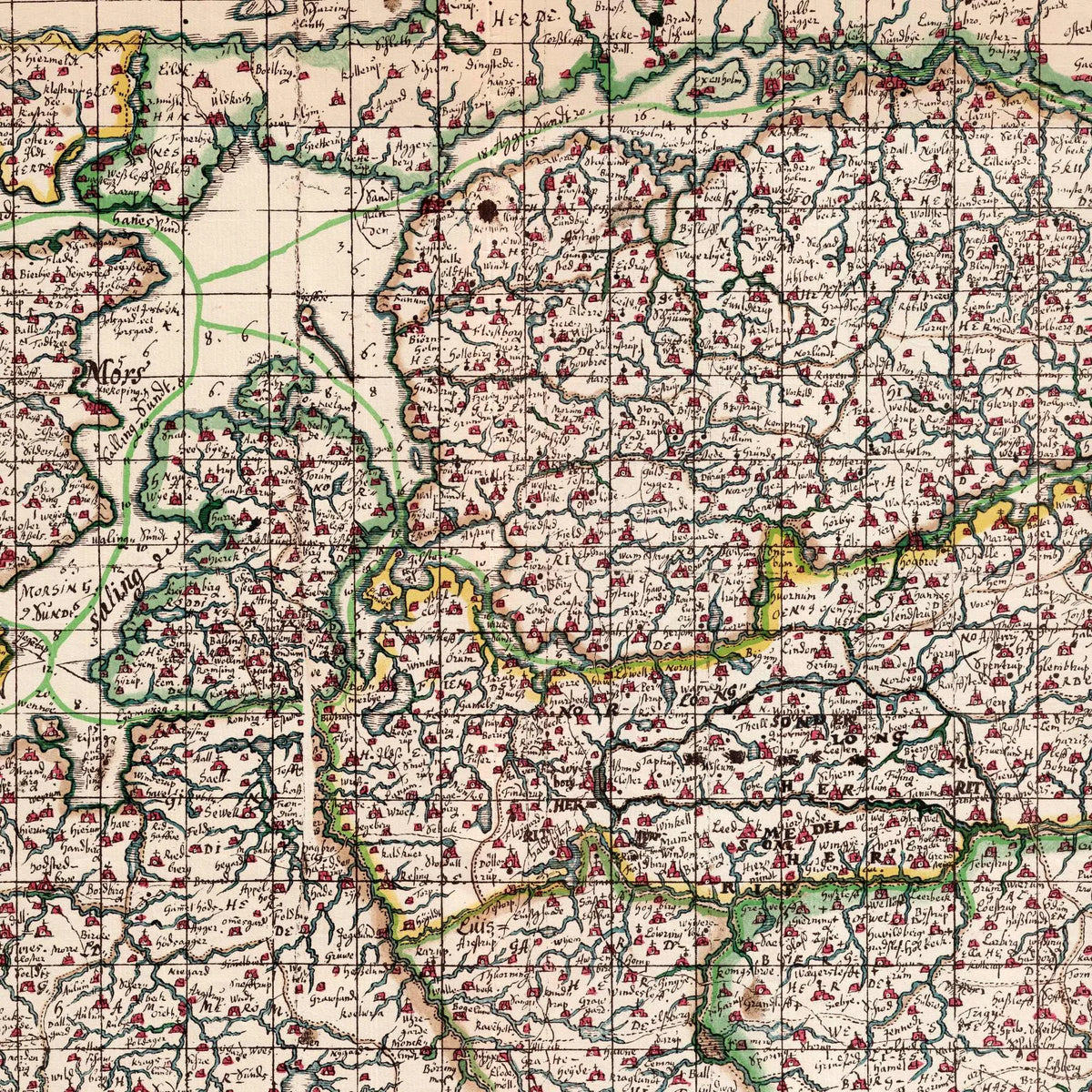 Himmerland, Thy & Djursland 1642-1667 - Historisk Mejer-kort – billede 4