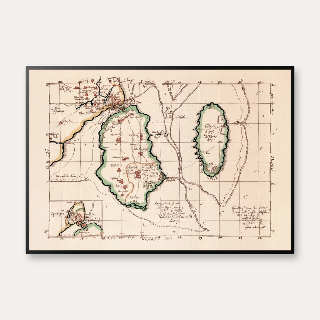 København, Amager & Saltholm 1642-1667 - Historisk Mejer-kort – billede 1