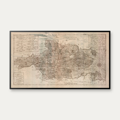 Aabenraa Amt 1642-1667 - Historisk Mejer-kort - 100×58 cm – billede 1