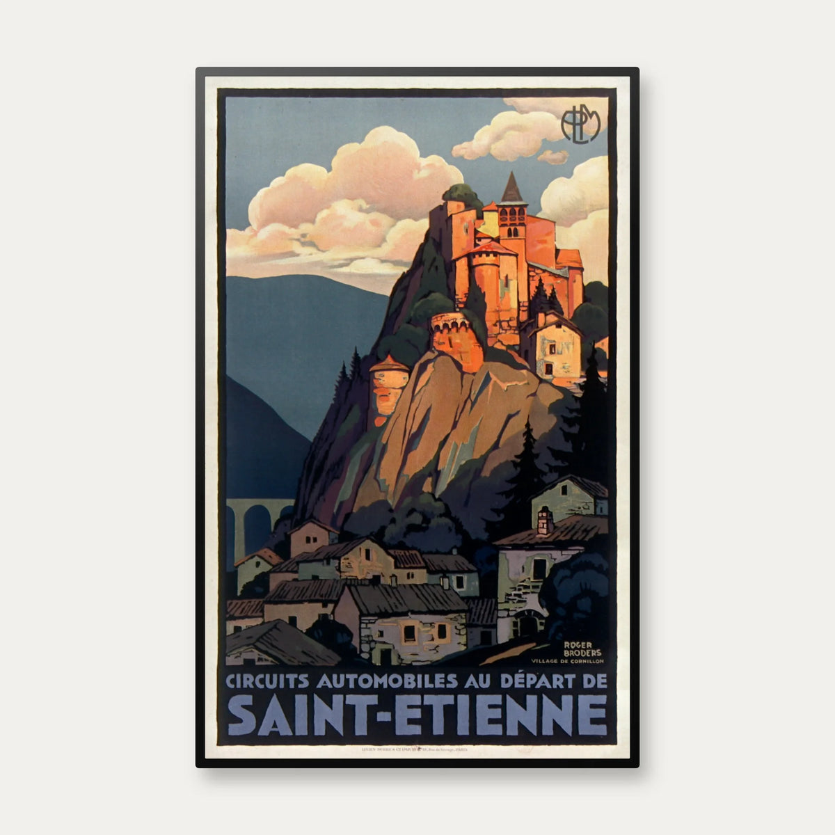 Circuit automobile au départ de Saint-Gervais 1929 - PLM Rejseplakat - 57×90 cm – billede 1