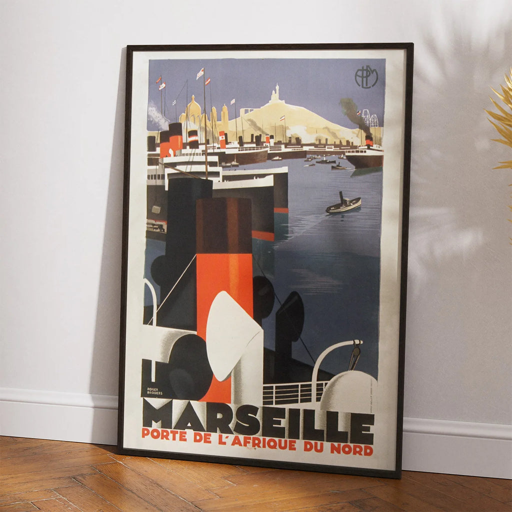 PLM Marseille, porte de l'Afrique du Nord 1929 - Rejseplakat – billede 2
