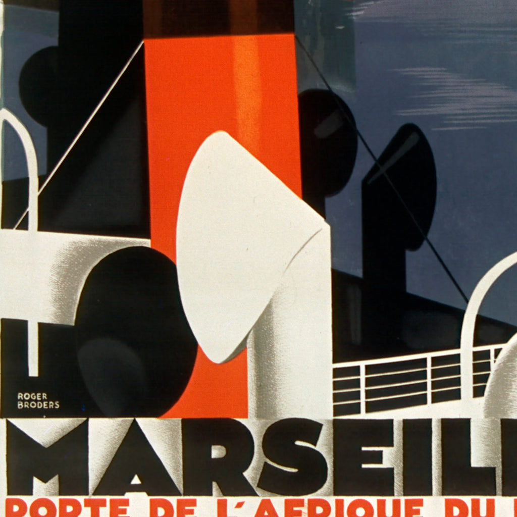 PLM Marseille, porte de l'Afrique du Nord 1929 - Rejseplakat – billede 4