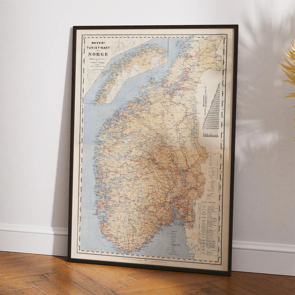 Kaart over Norge 1889 - Beyer's turistkort – billede 2