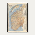 Kaart over Norge 1889 - Beyer's turistkort – billede 1