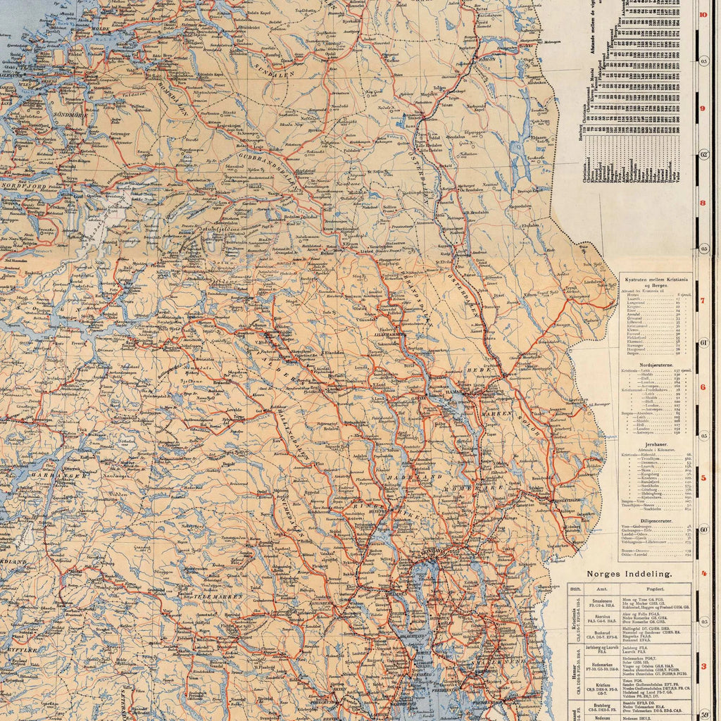 Kaart over Norge 1889 - Beyer's turistkort – billede 4