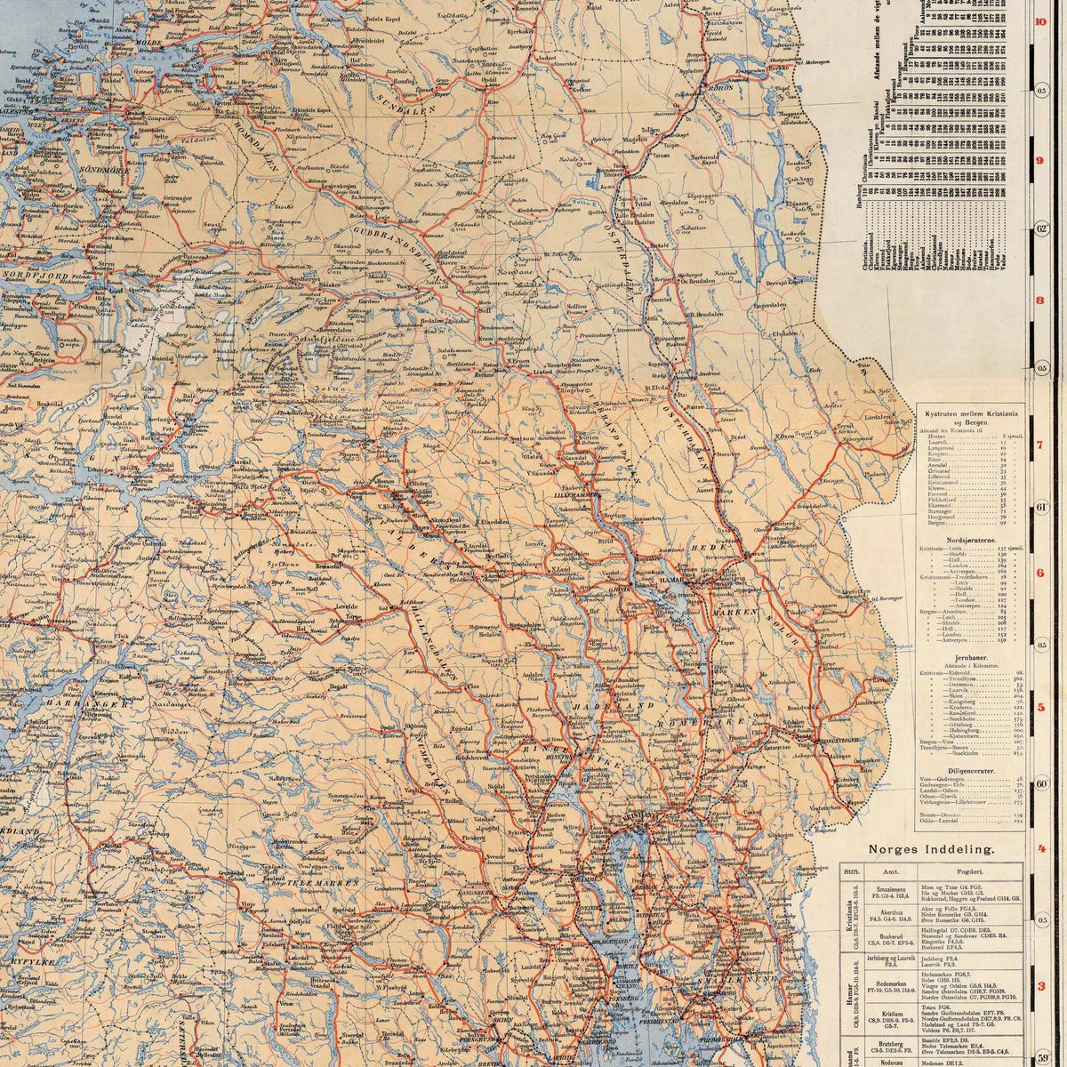 Kaart over Norge 1889 - Beyer's turistkort – billede 4