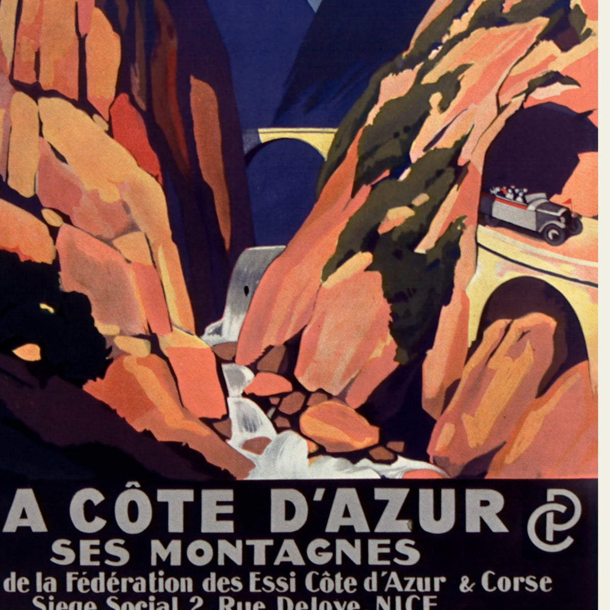 La Côte d'Azur 1930 - Rejseplakat – billede 4