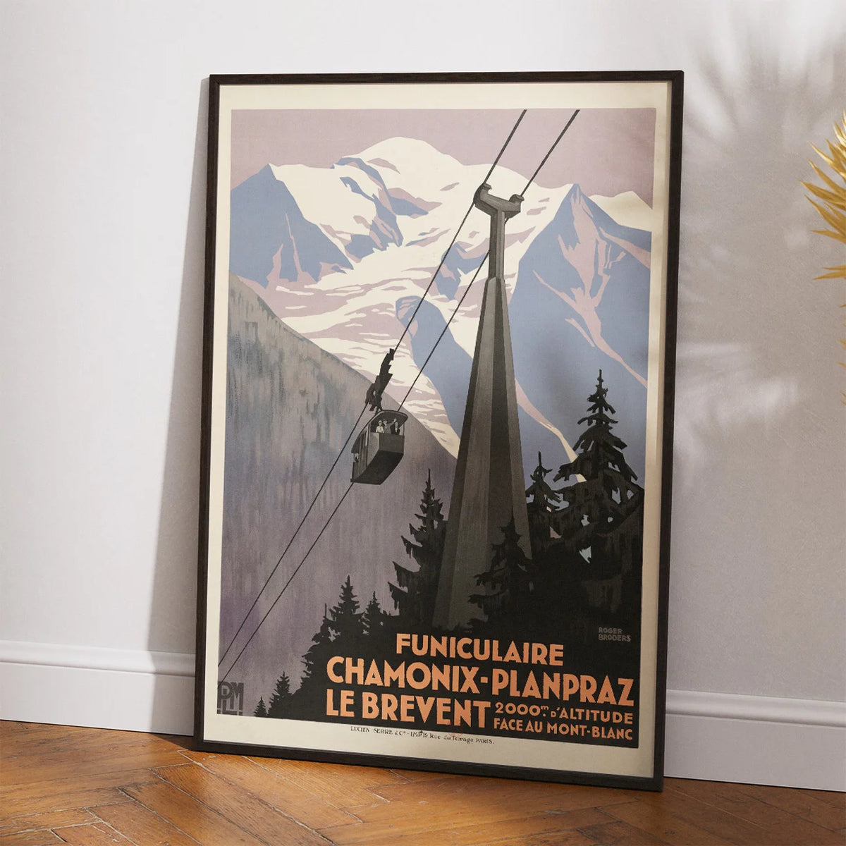 PLM Funiculaire Chamonix-Planpraz 1928 - Rejseplakat – billede 2