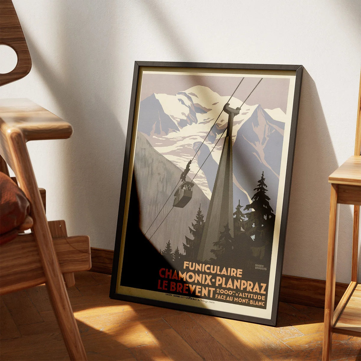 PLM Funiculaire Chamonix-Planpraz 1928 - Rejseplakat – billede 3