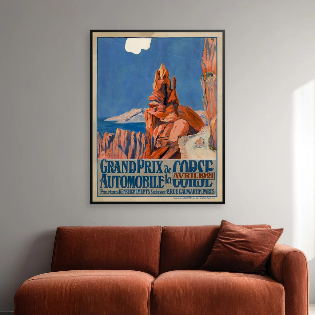 Grand prix automobile de la Corse 1921 - Sportsplakat - 62×80 cm – billede 2