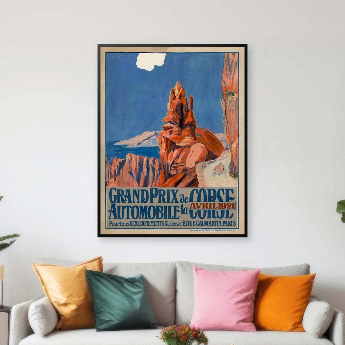 Grand prix automobile de la Corse 1921 - Sportsplakat - 62×80 cm – billede 3
