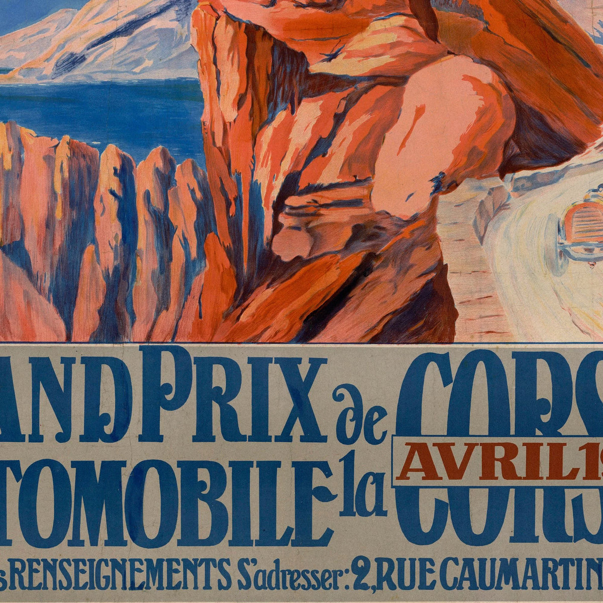 Grand prix automobile de la Corse 1921 - Sportsplakat - 62×80 cm – billede 4