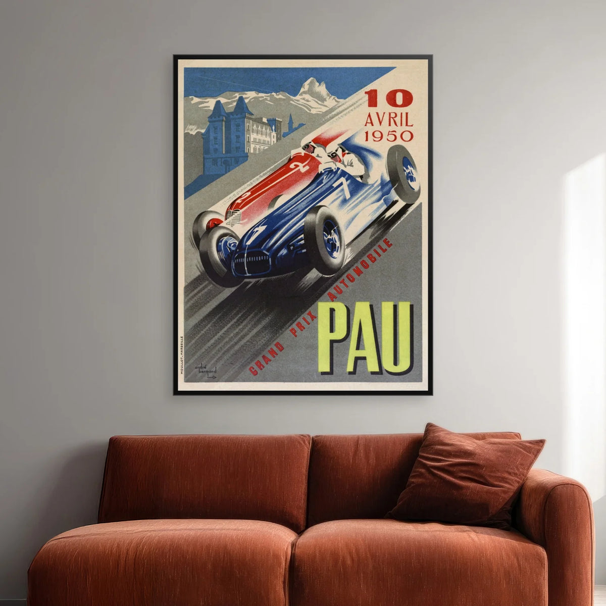 Grand prix automobile Pau 1950 - Sportsplakat - 61×80 cm – billede 2
