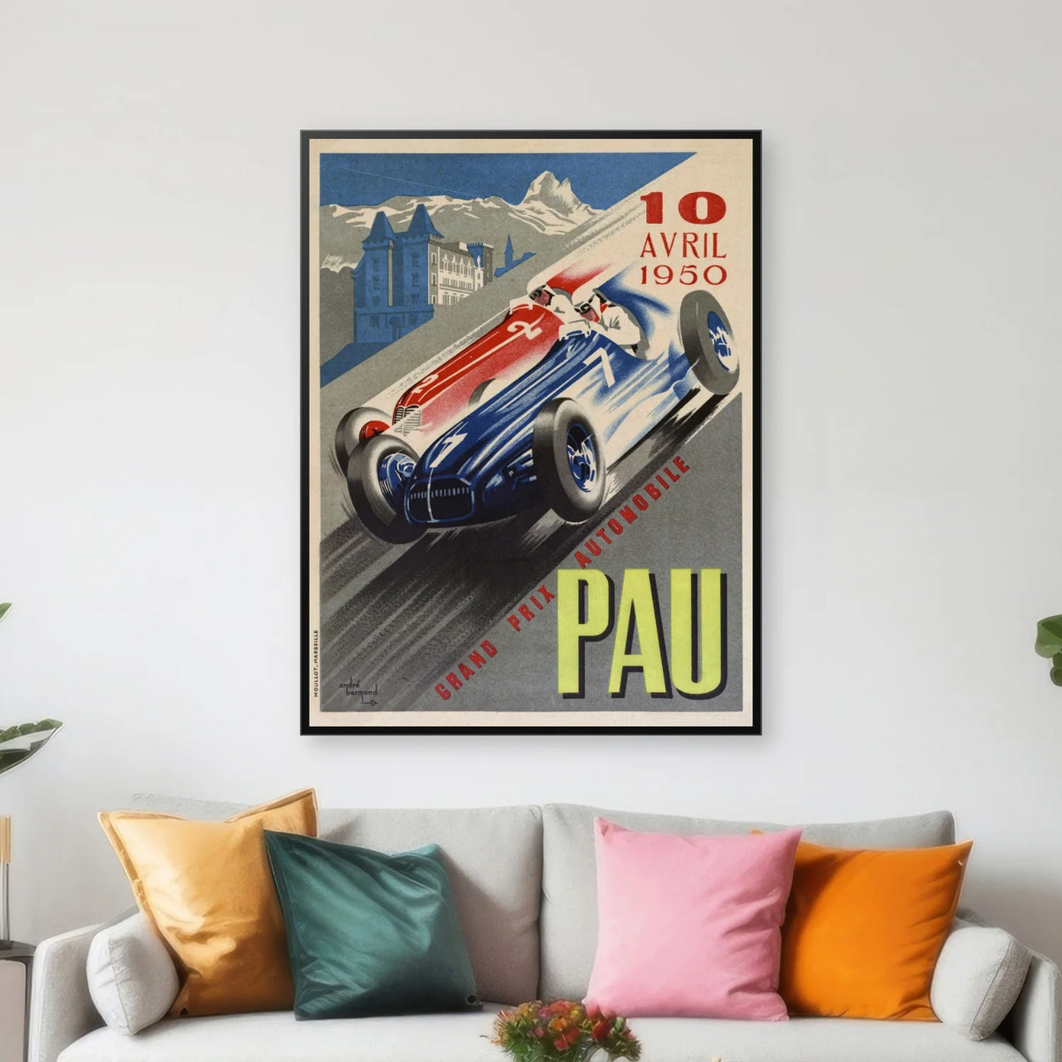 Grand prix automobile Pau 1950 - Sportsplakat - 61×80 cm – billede 3