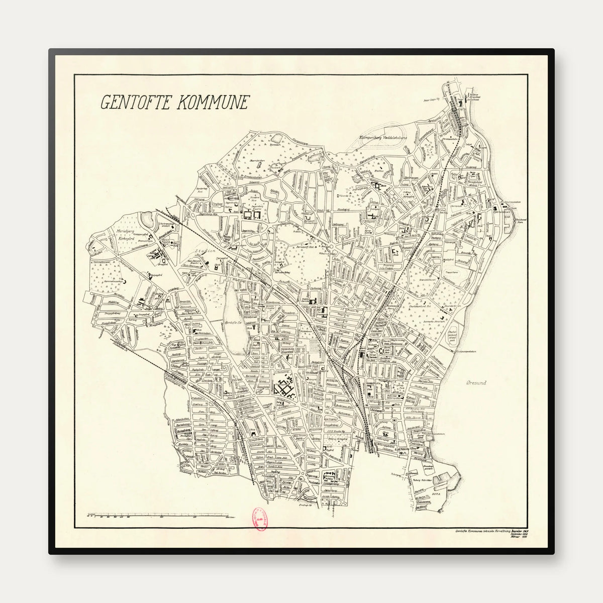 Gentofte kommune 1951 - Landkort – billede 1