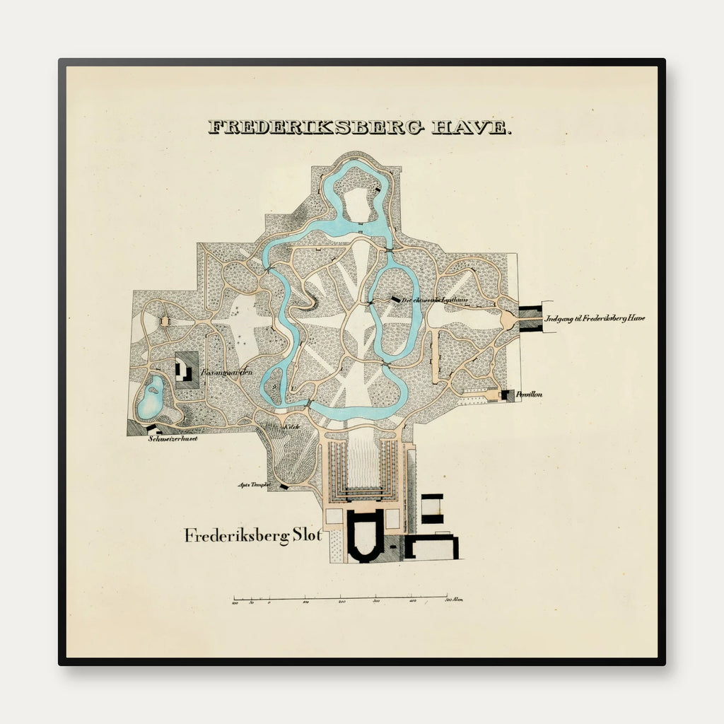 Frederiksberg Have 1850-1880 - Historisk litografi – billede 1