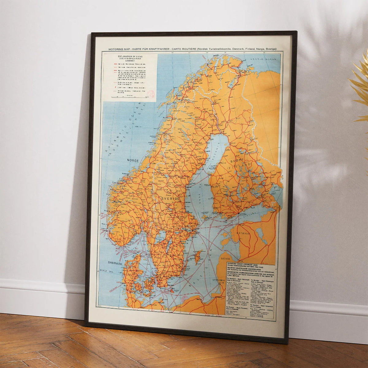 Motoring Map - Nordisk vejkort over Skandinavien fra 1937 – billede 2