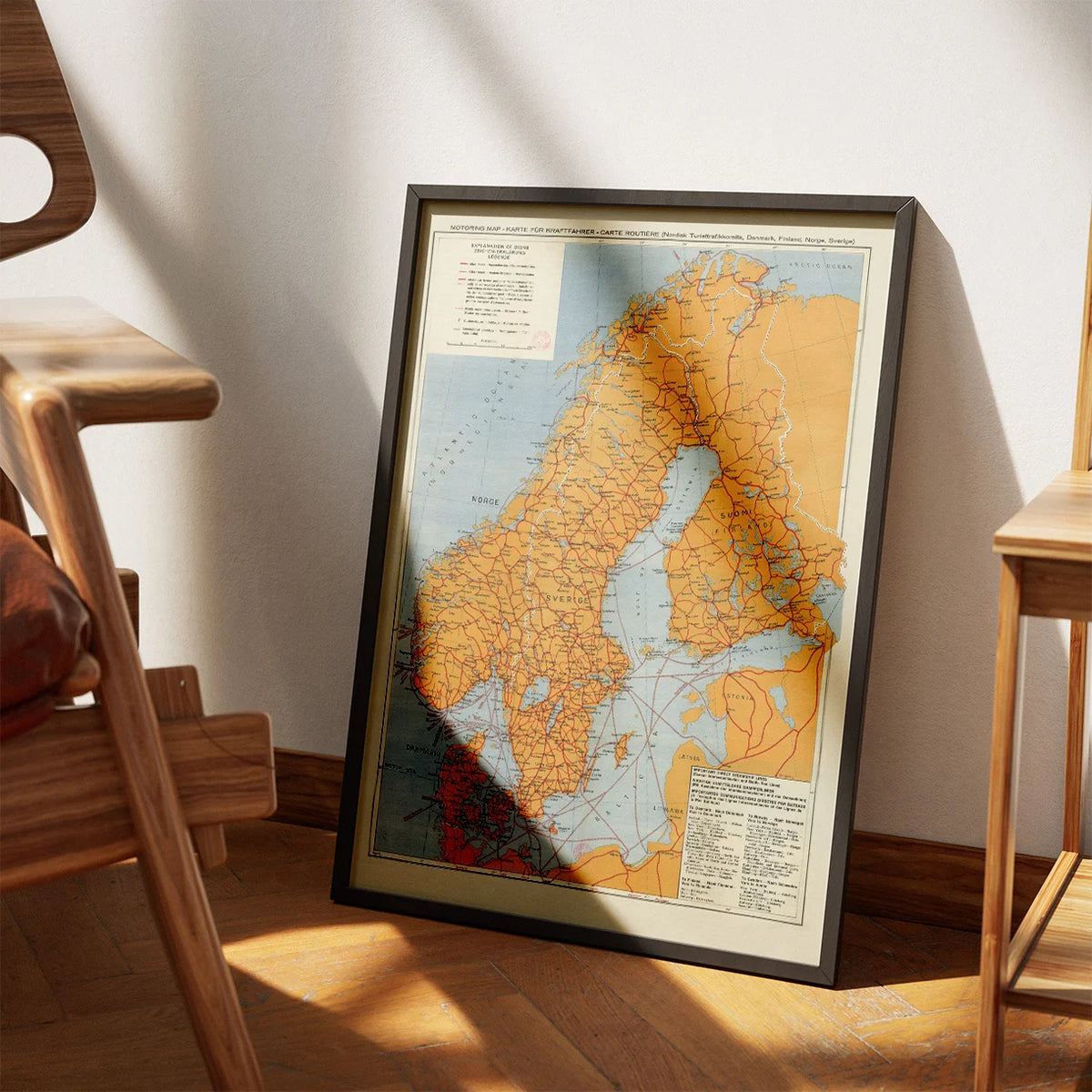 Motoring Map - Nordisk vejkort over Skandinavien fra 1937 – billede 3