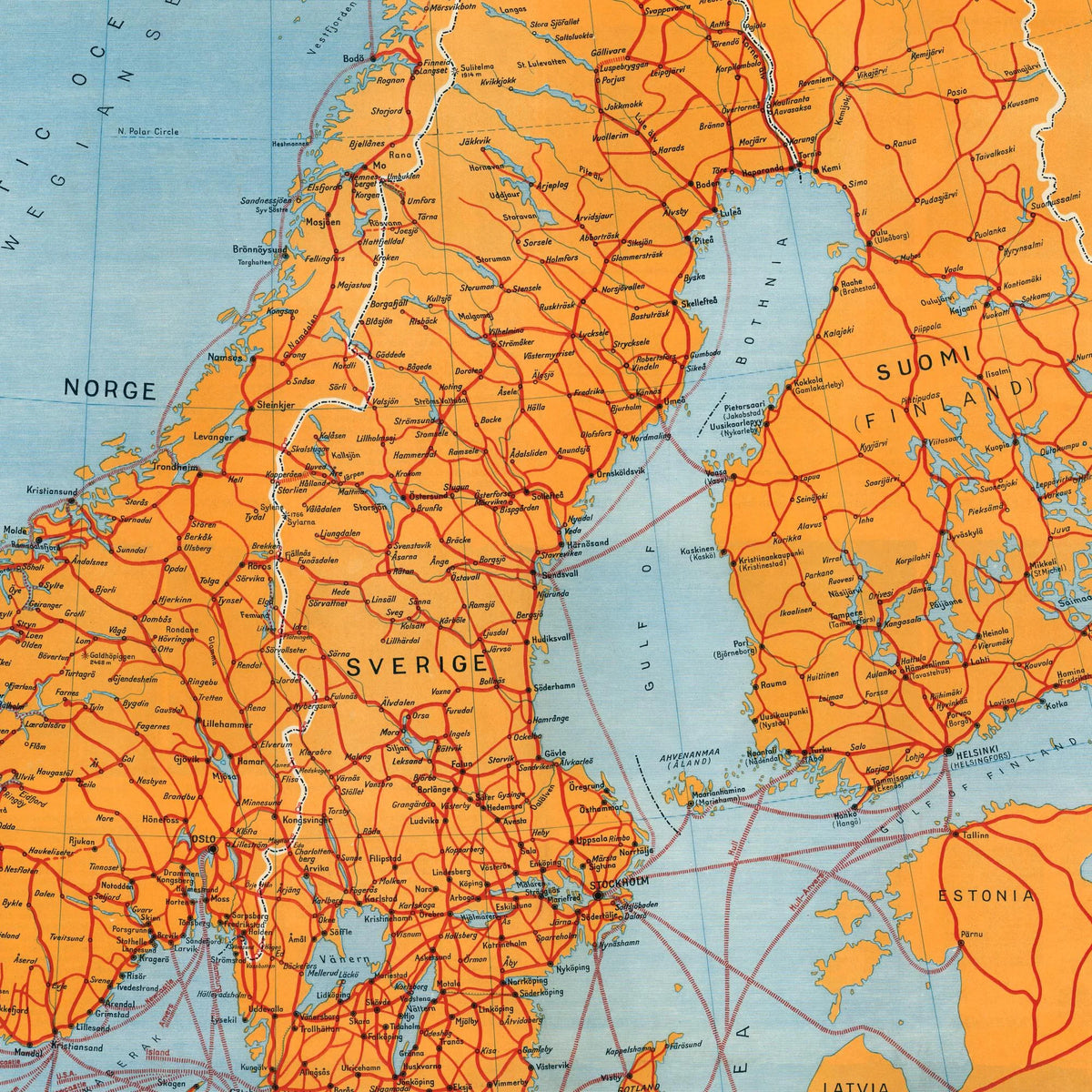 Motoring Map - Nordisk vejkort over Skandinavien fra 1937 – billede 4
