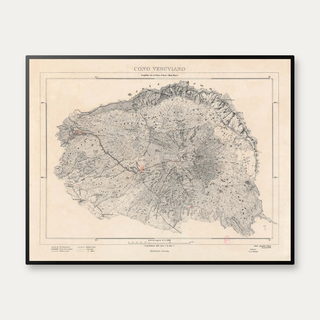 Cono Vesuviano 1900 - Landkort - 70×55 cm – billede 1