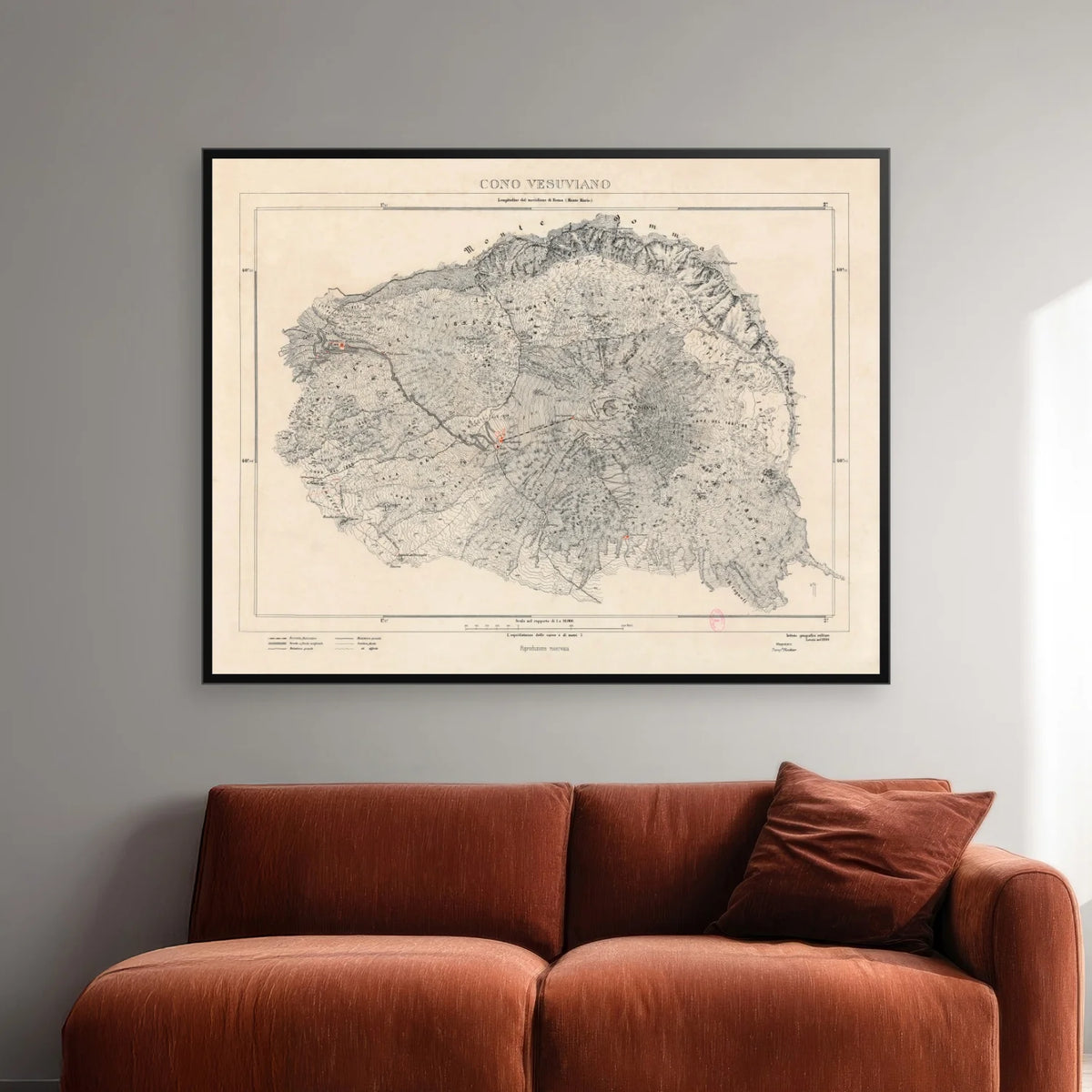 Cono Vesuviano 1900 - Landkort - 70×55 cm – billede 2
