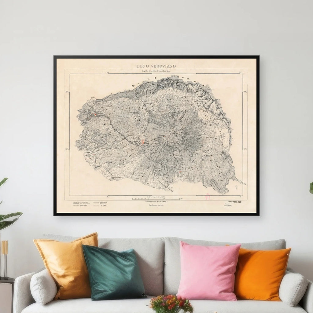 Cono Vesuviano 1900 - Landkort - 70×55 cm – billede 3