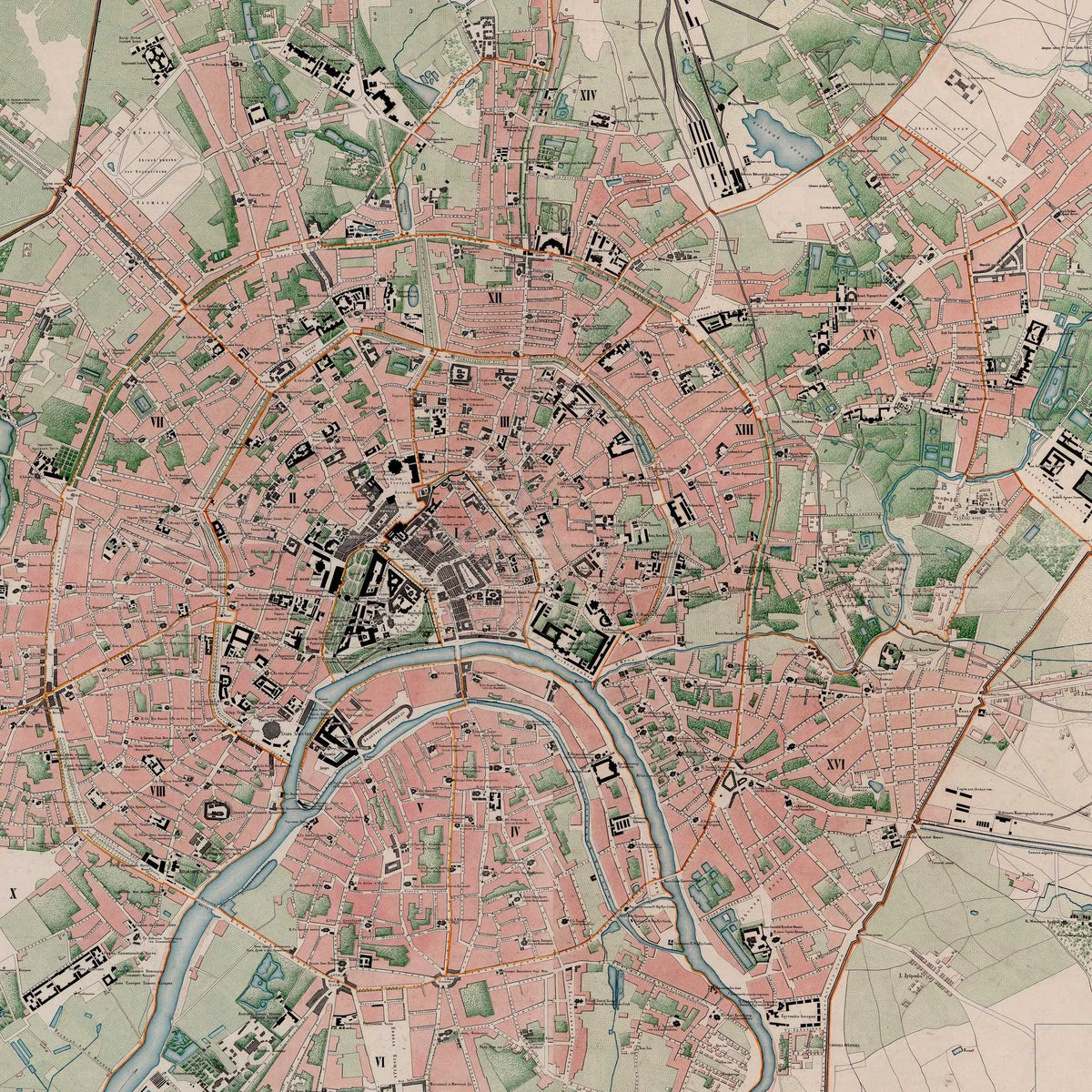 Plan over Moskva 1862 - Bykort – billede 4