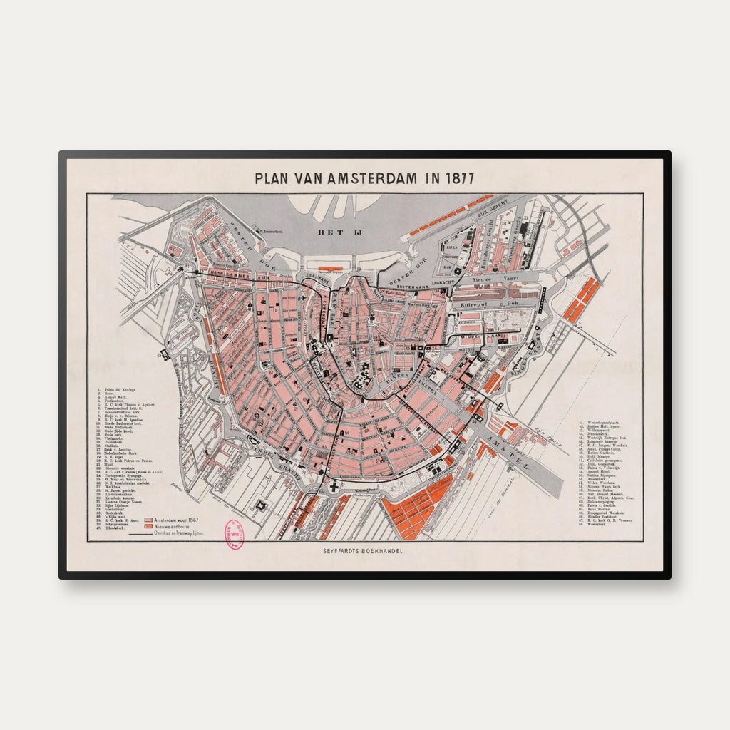 Plan van Amsterdam 1877 - Bykort – billede 1