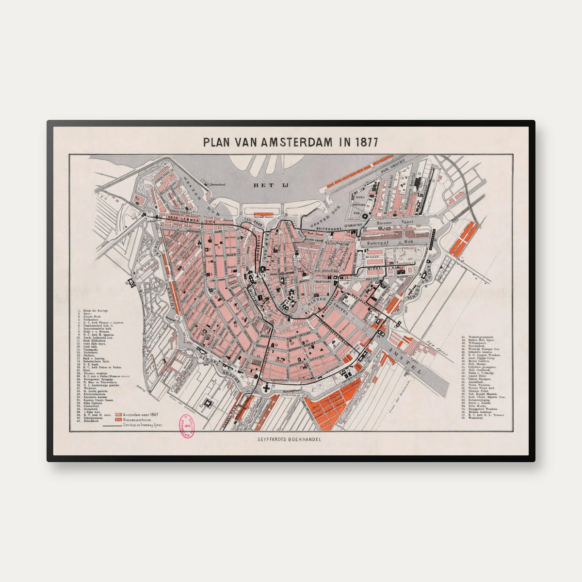 Plan van Amsterdam 1877 - Bykort – billede 1