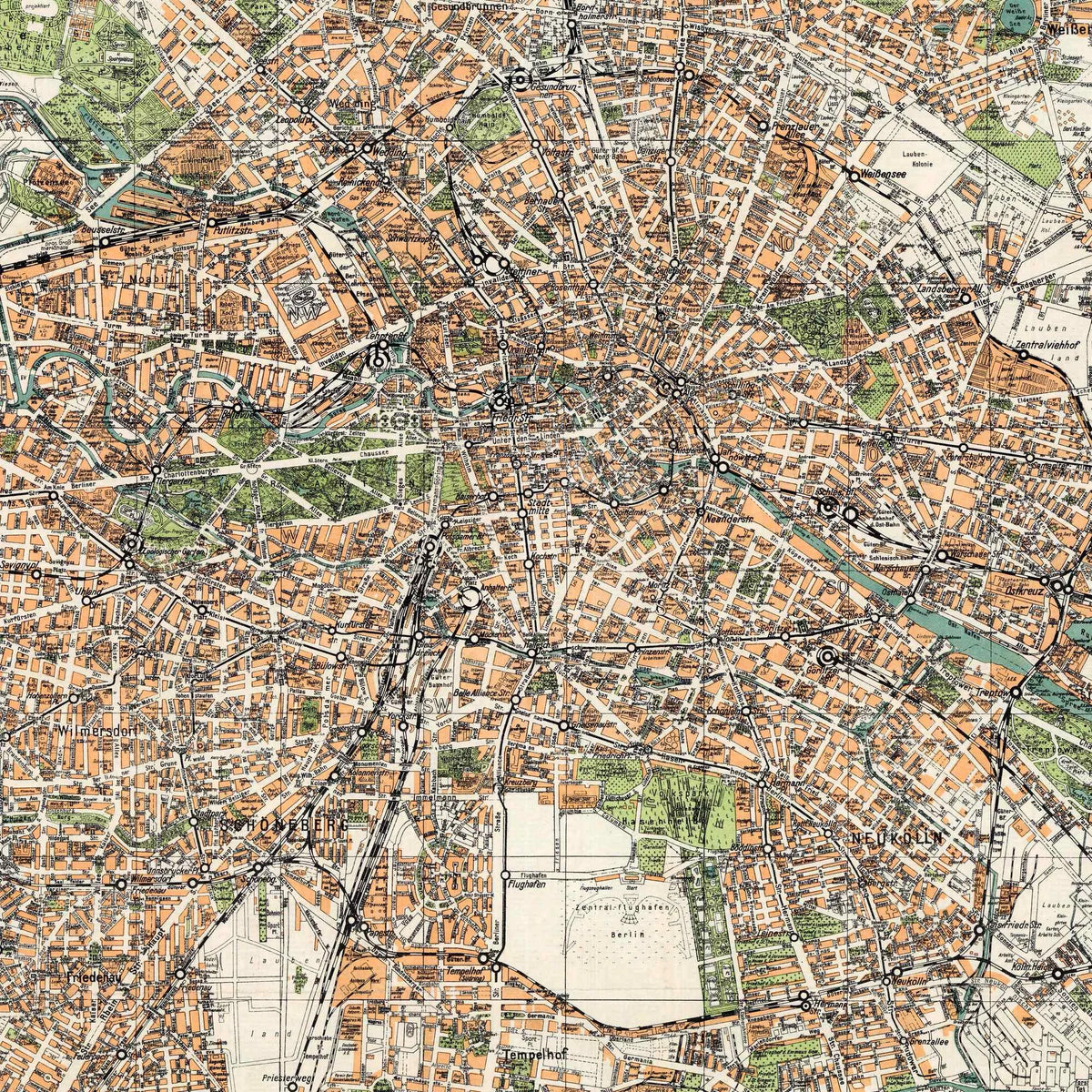 Silva-Stadtplan Berlin 1934 - Bykort – billede 4
