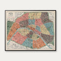 Plan de Paris divisé en 20 arrondissements 1926 - Bykort - 88×70 cm – billede 1