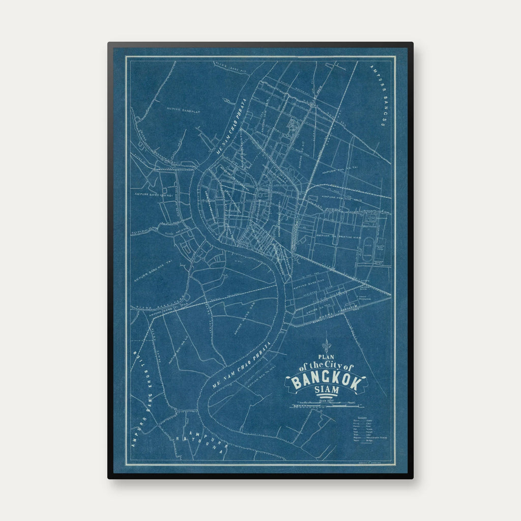 Plan of the city of Bangkok 1917 - Bykort – billede 1