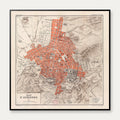 Plan d'Athènes 1888 - Bykort – billede 1