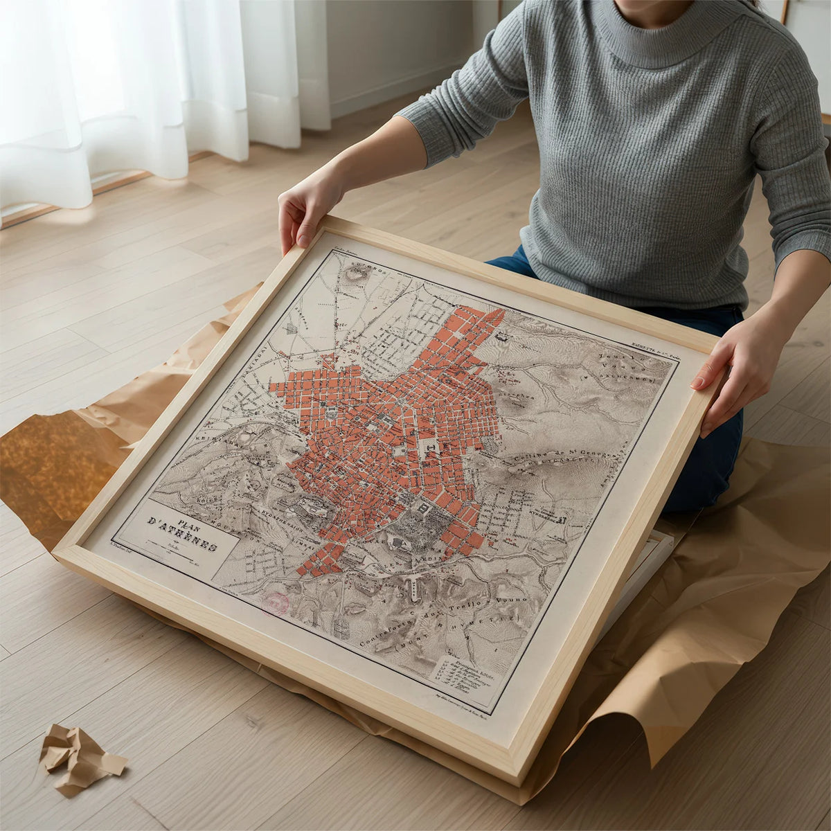 Plan d'Athènes 1888 - Bykort – billede 2
