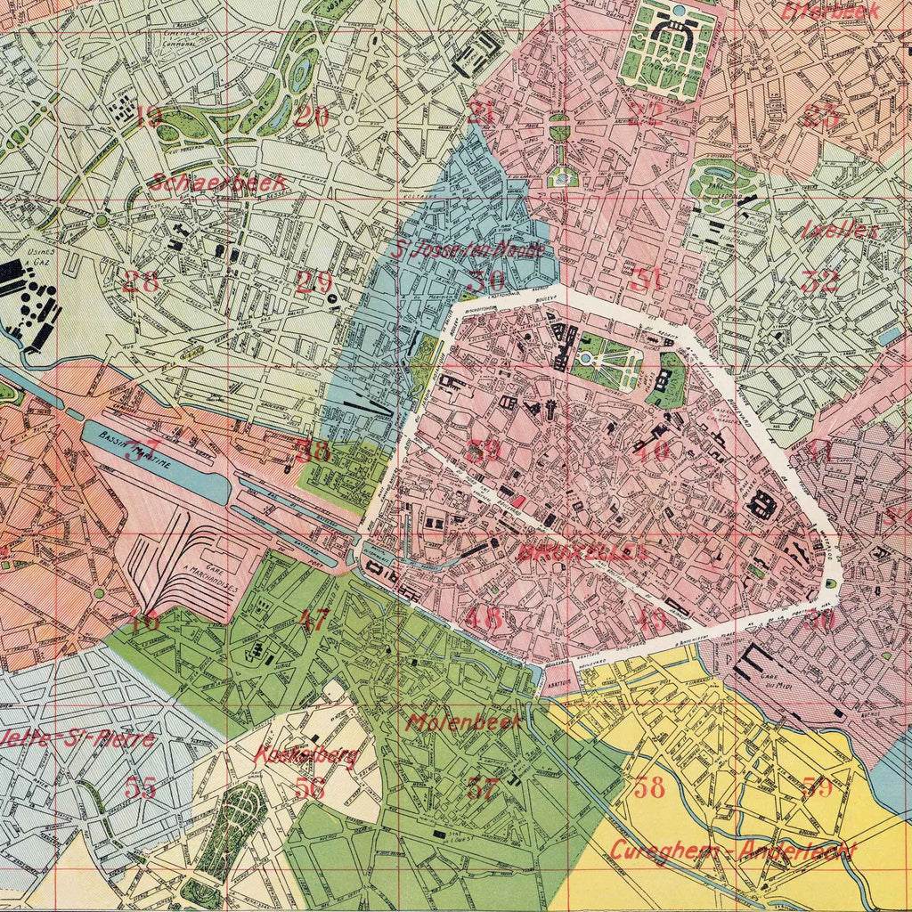Plan de Bruxelles et ses faubourgs 1910 - Bykort – billede 4