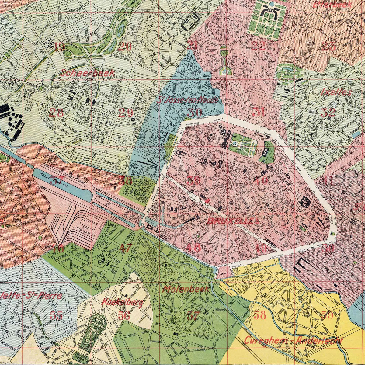 Plan de Bruxelles et ses faubourgs 1910 - Bykort – billede 4