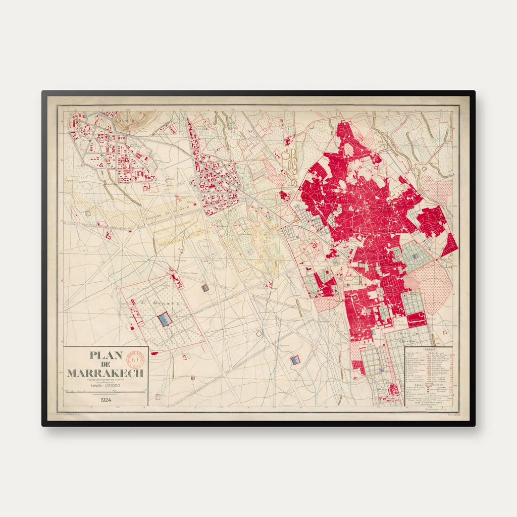 Plan de Marrakech 1924 - Bykort - 80×62 cm – billede 1