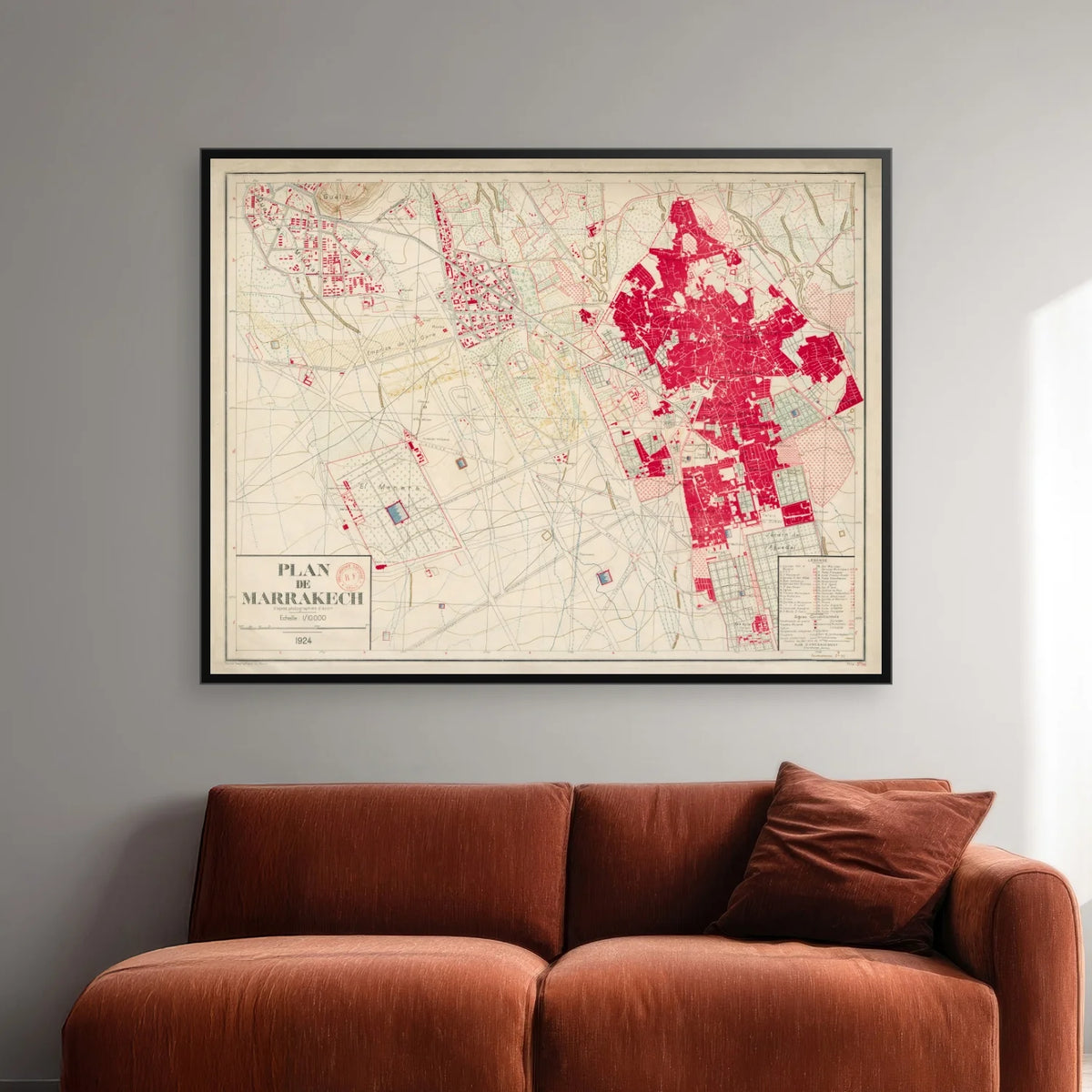 Plan de Marrakech 1924 - Bykort - 80×62 cm – billede 2