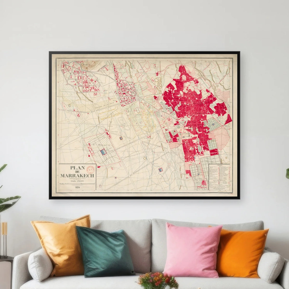 Plan de Marrakech 1924 - Bykort - 80×62 cm – billede 3