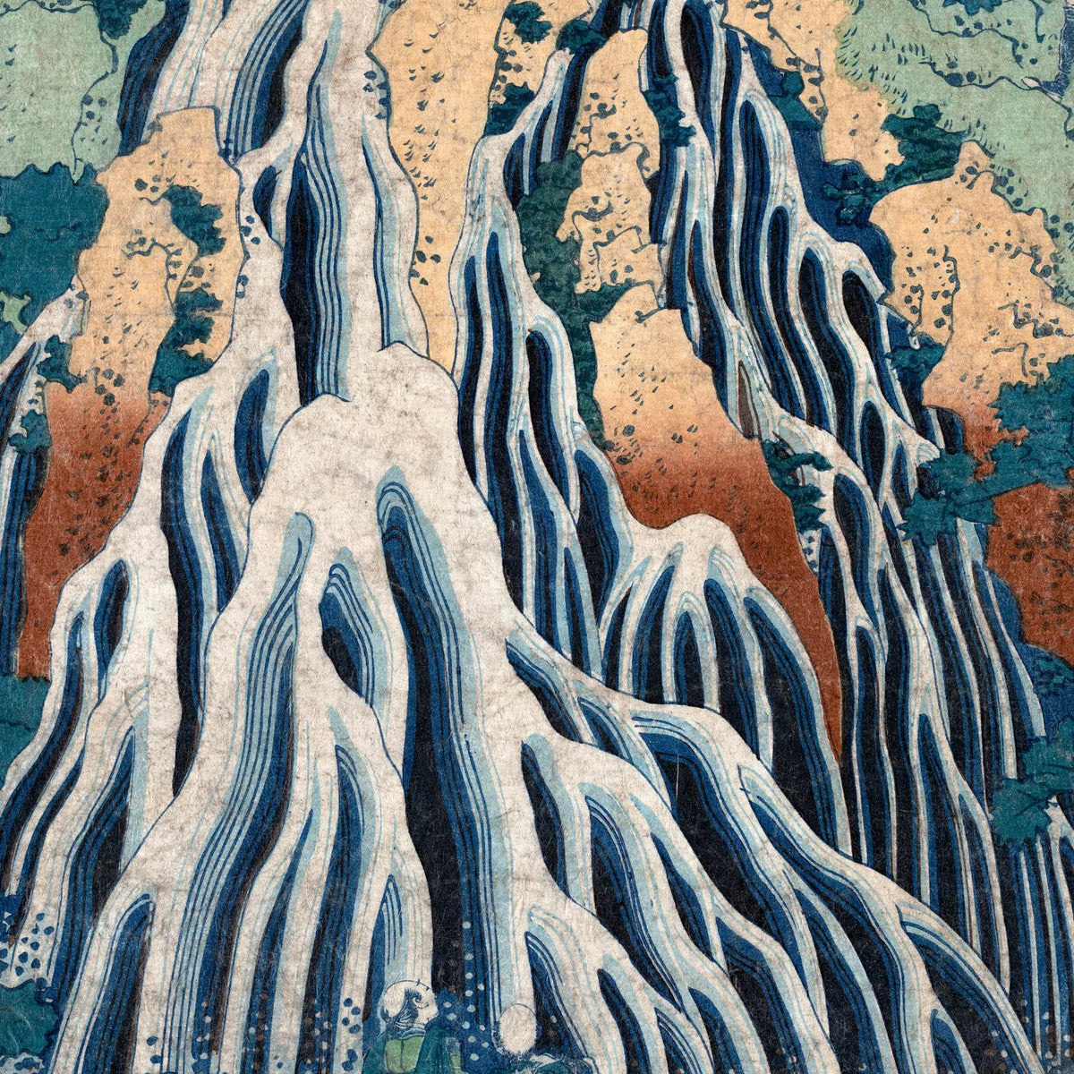 Shimotsuke kurokami-yama kurifuri no taki ca. 1833 - Japansk træsnit – billede 4