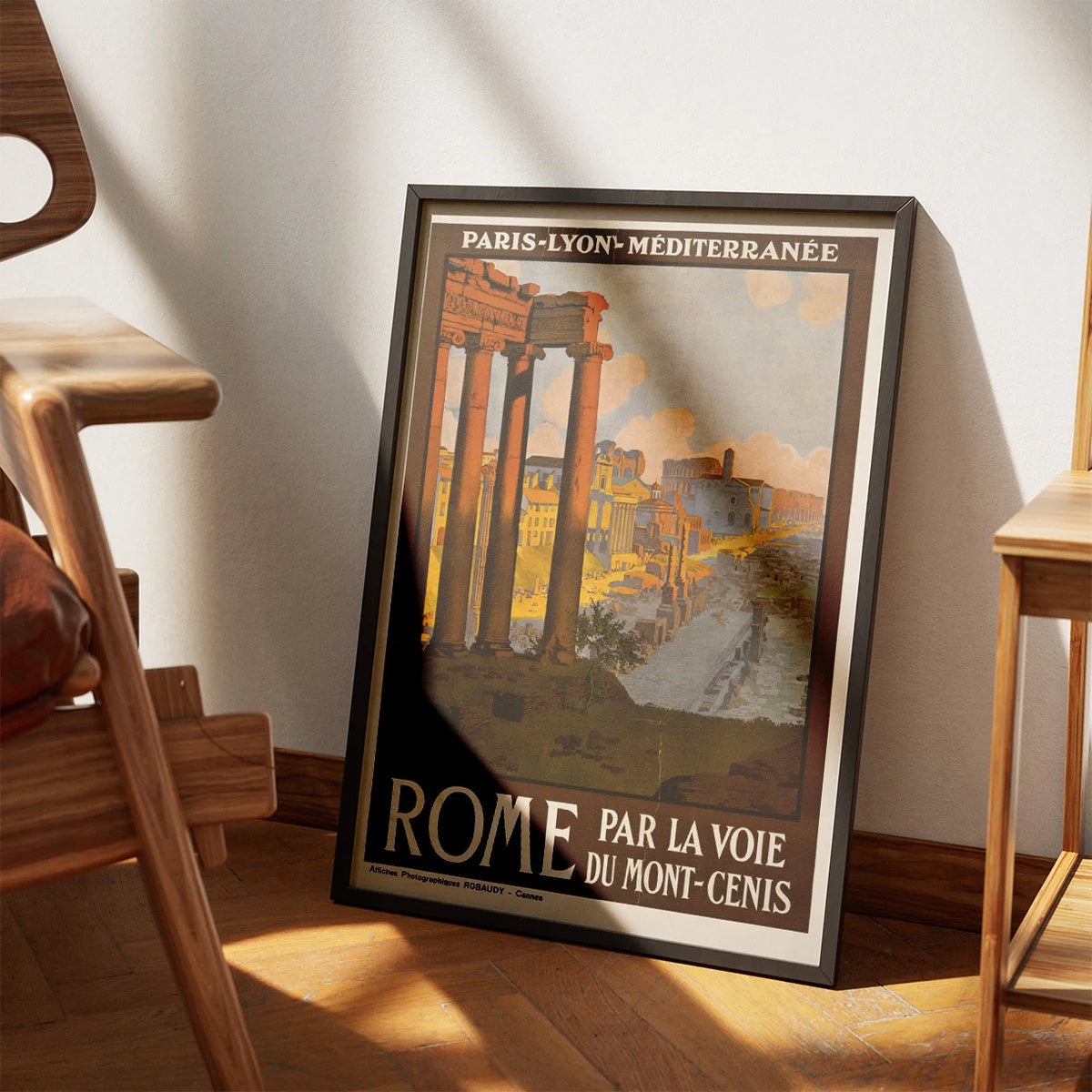 Rome par la voie du Mont-Cenis ca. 1920 - Rejseplakat – billede 3