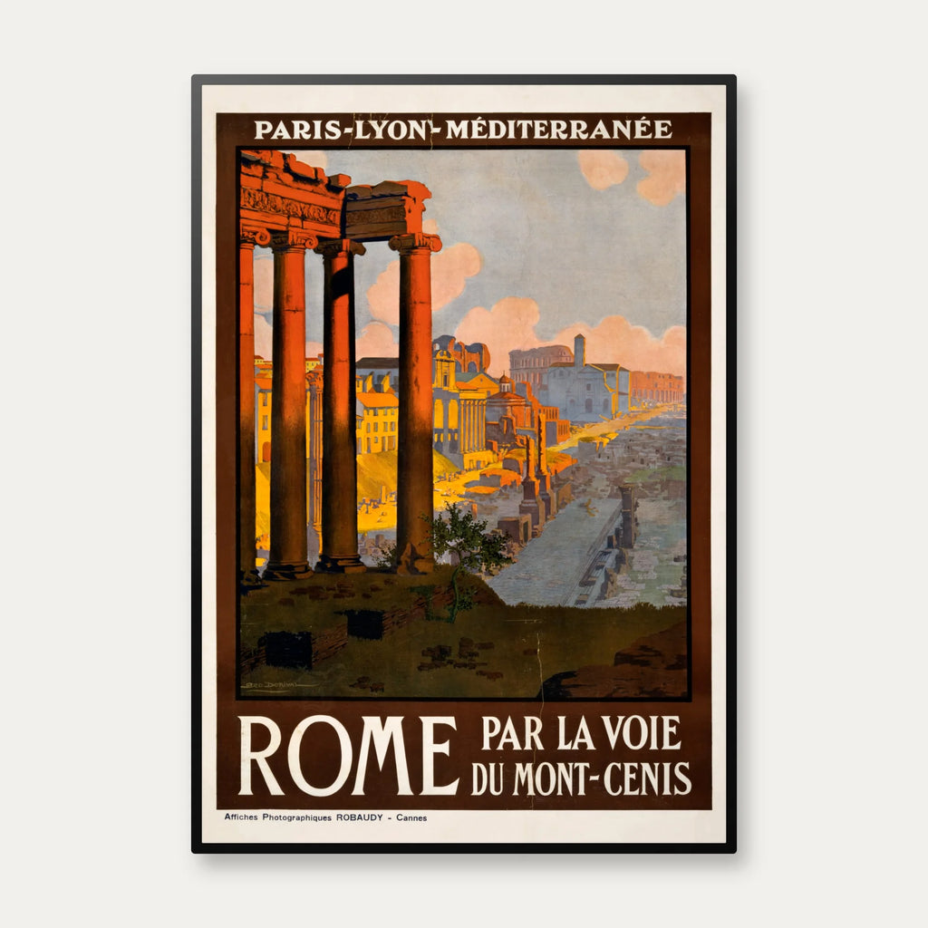 Rome par la voie du Mont-Cenis ca. 1920 - Rejseplakat – billede 1