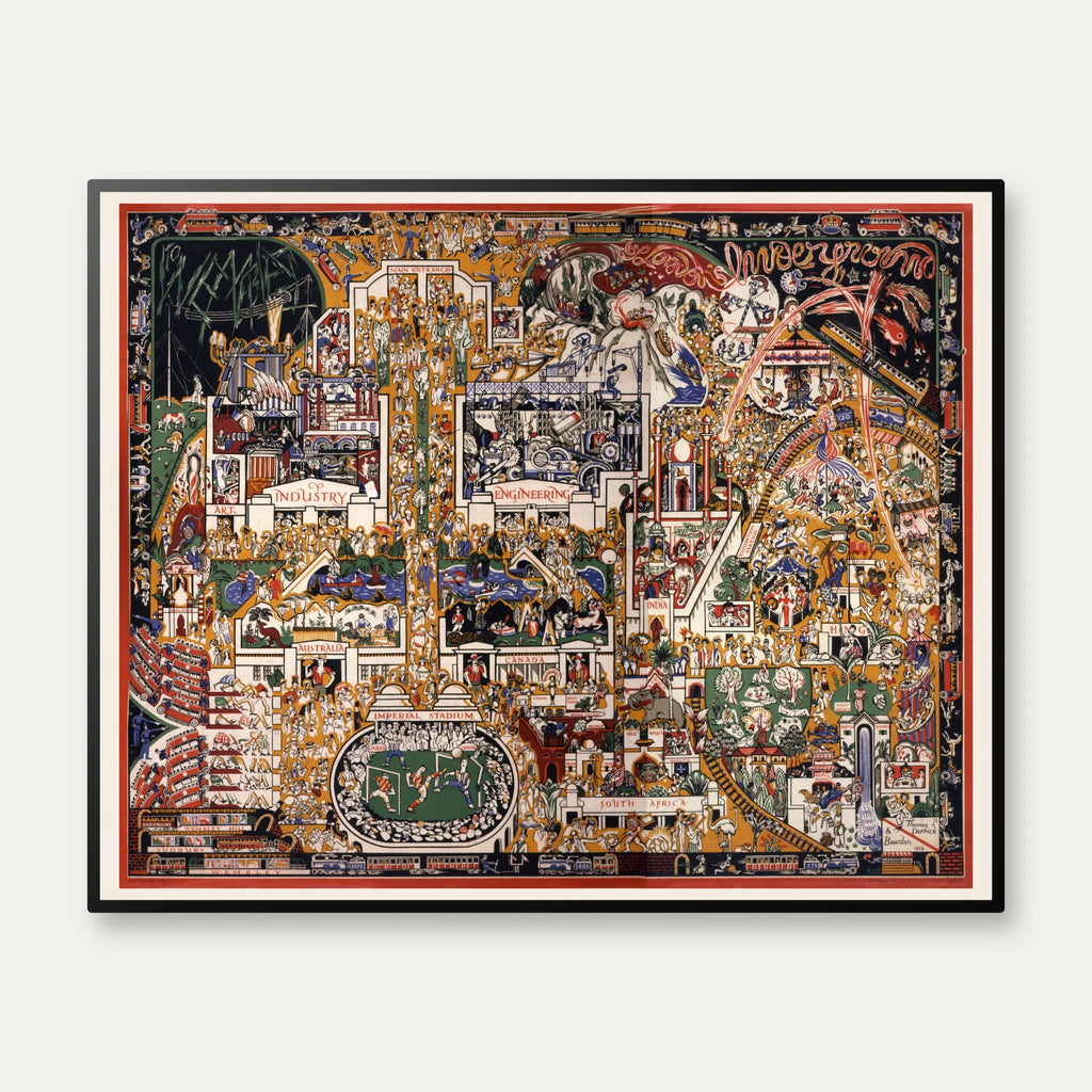 London's Underground to Wembley 1924 - Rejseplakat - 75×60 cm – billede 1