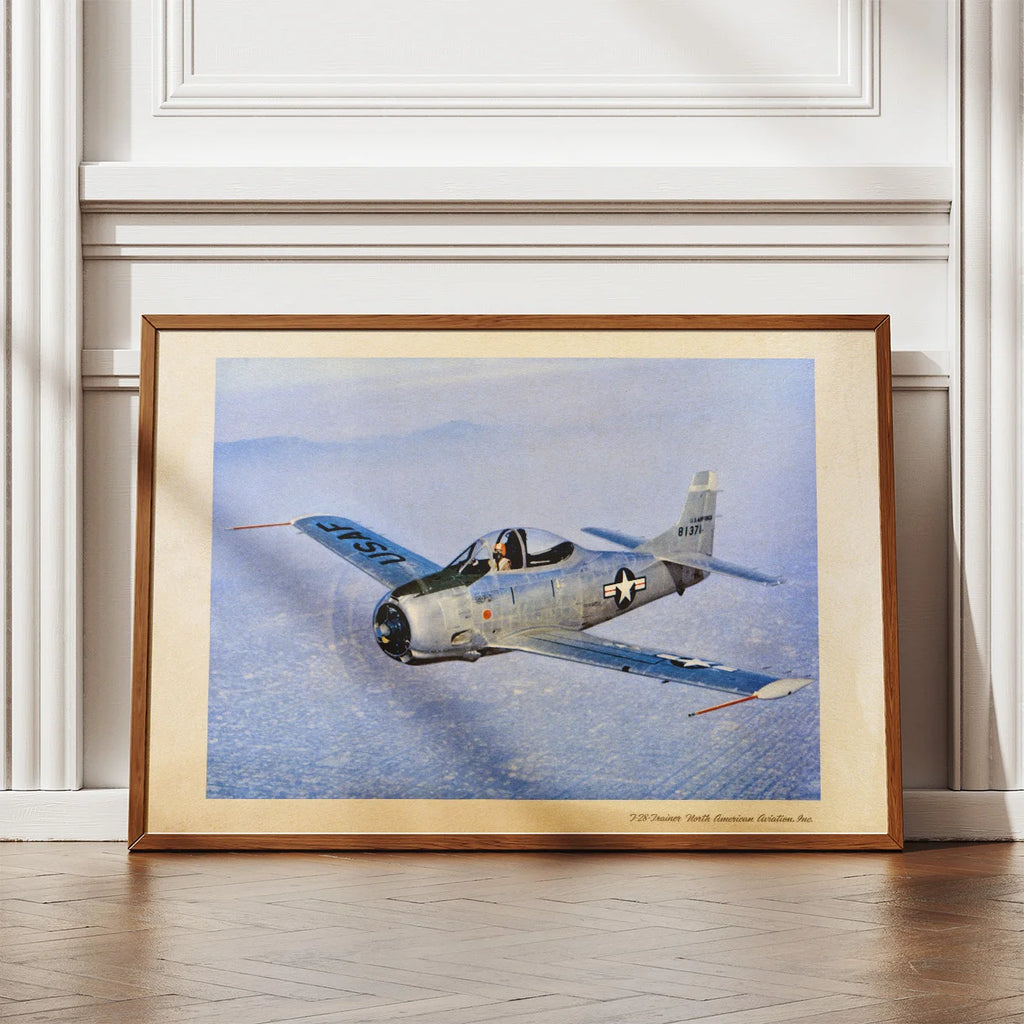 T-28 Trainer 1950-1960 - Luftfartsplakat – billede 2