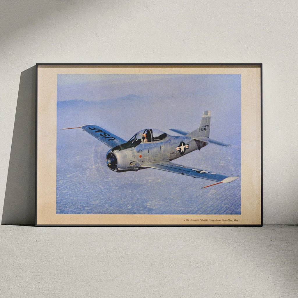 T-28 Trainer 1950-1960 - Luftfartsplakat – billede 3