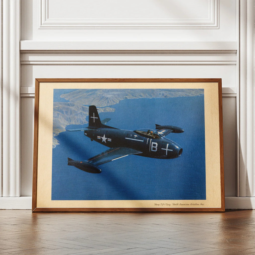 Navy FJ-1 Fury 1950-1960 - Luftfartsplakat – billede 2