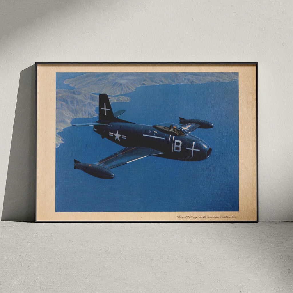 Navy FJ-1 Fury 1950-1960 - Luftfartsplakat – billede 3