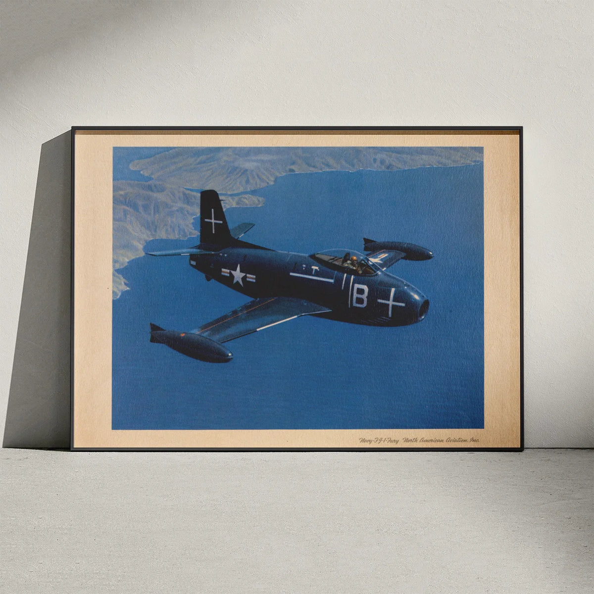 Navy FJ-1 Fury 1950-1960 - Luftfartsplakat – billede 3