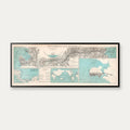 Plan général du Canal de Panama 1886 - Landkort - 86×35 cm – billede 1